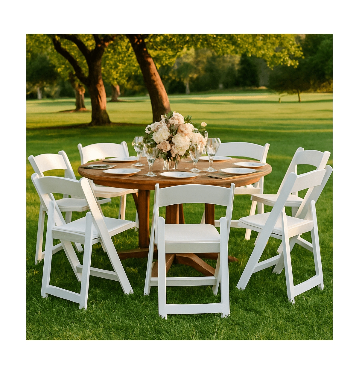 Sugift 4 Pack White Resin Folding Chairs with Padded Seats - Indoor/Outdoor
