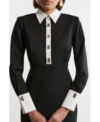 Women's Techno Cotton Shirt Maxi Shirt Dress