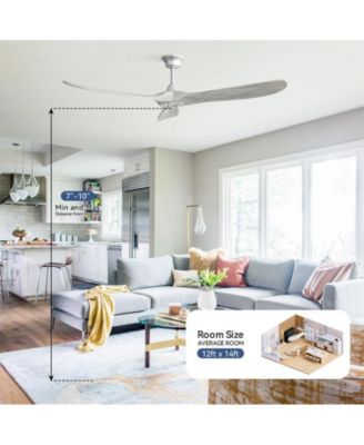 60-inch Modern Golden 3-Blade Intelligent Remote Control and Timing Function Ceiling Fan