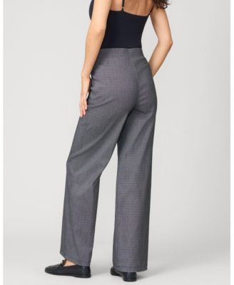 Women's Micro Grid Wide Leg Pull On Pant