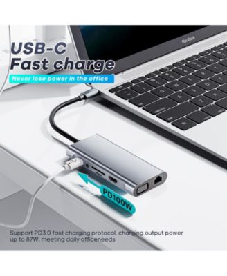 11-in-1 USB-C Hub Multiport Adapter with 4K HDMI, VGA, PD & Ethernet
