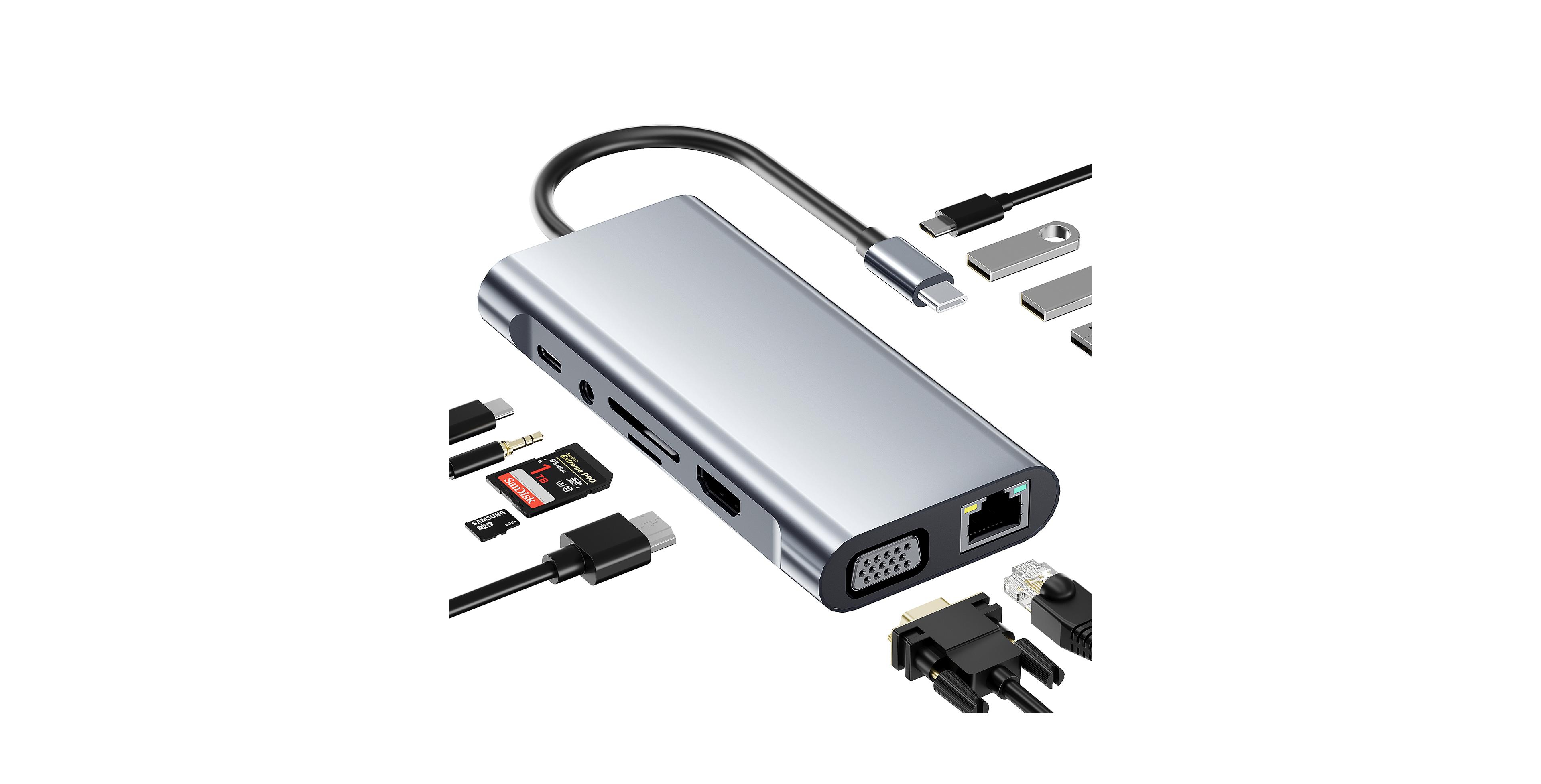 Sugift 11-in-1 Usb-c Hub 4K Hdmi & Pd Multiport Adapter for MacBook Pro/Air & Chromebook