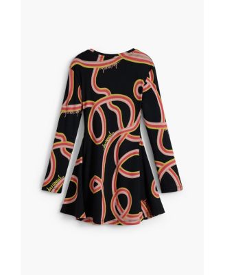 Girls's Long sleeve skater dress with streamers