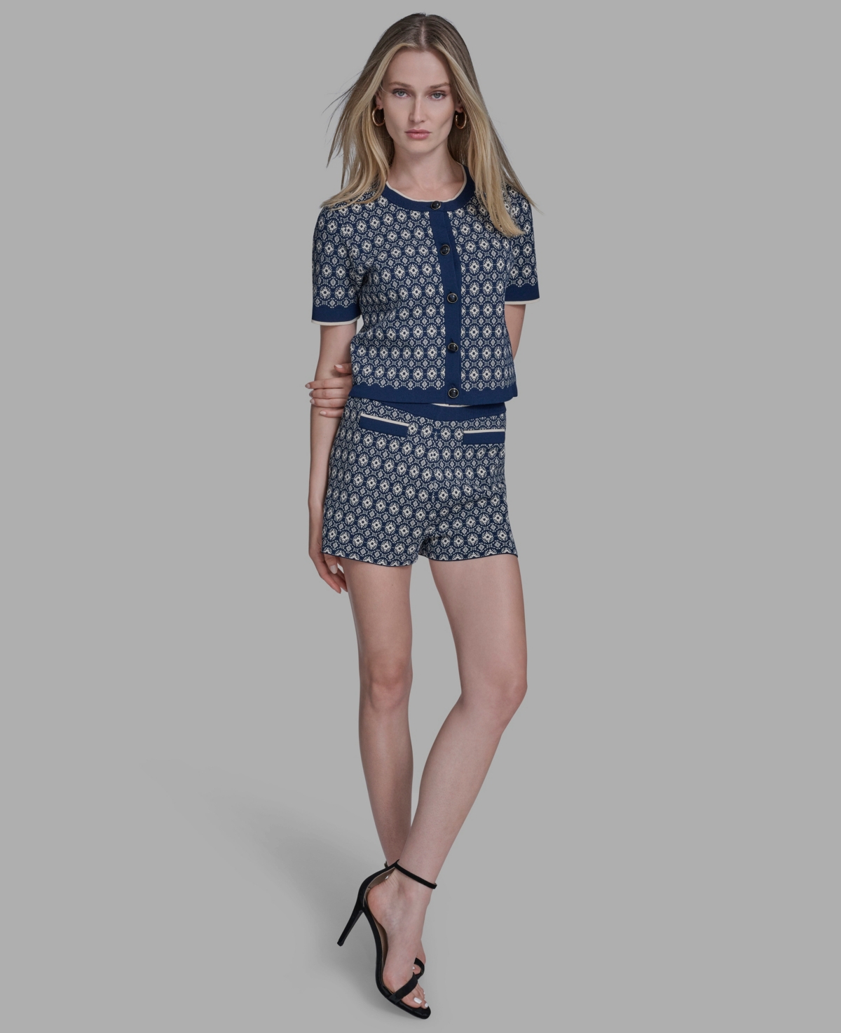 Bcbg Women's 2-piece Printed T-shirt And Shorts Set In Blue