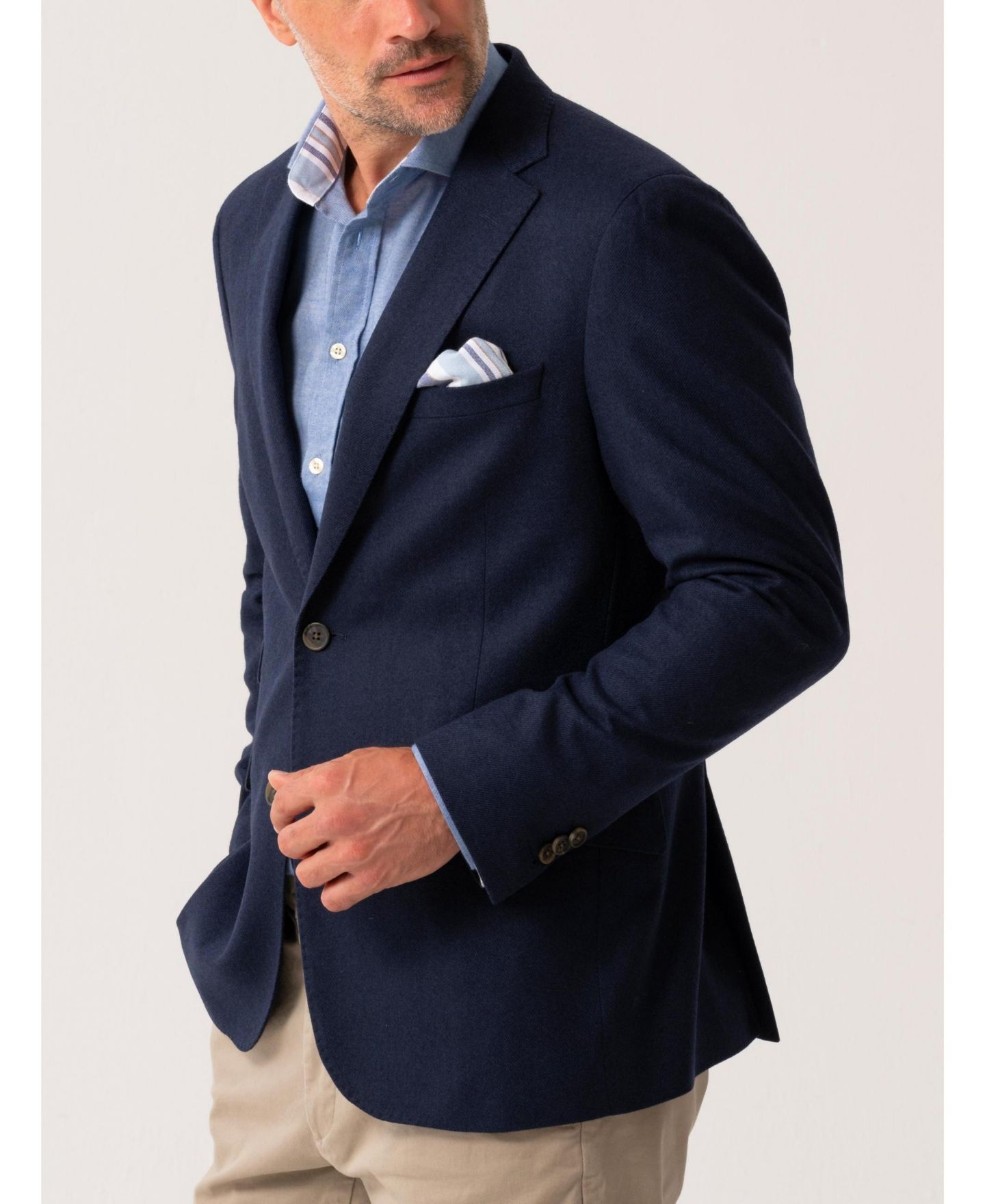 Мужской пиджак Koy Clothing Classic Wool and Cashmere Blend Blazer, цвет: Синий — фото 5