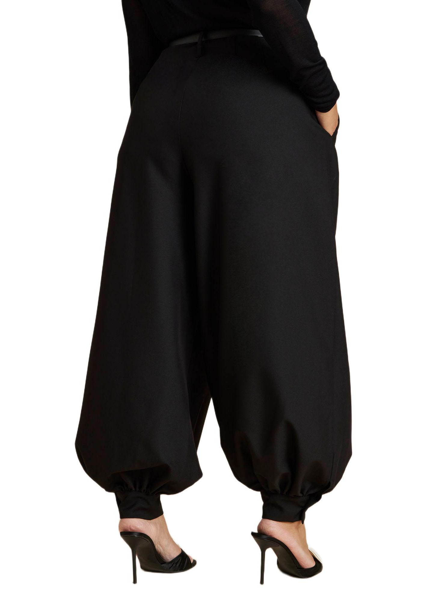 Женские брюки ELOQUII Balloon Trouser With Pleats, цвет: Чёрный оникс — фото 3