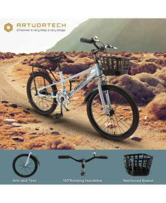 20-Inch Kids Bike with 180° Rotating Handlebars for Fun Rides, Front Basket & Dual Hand Brakes