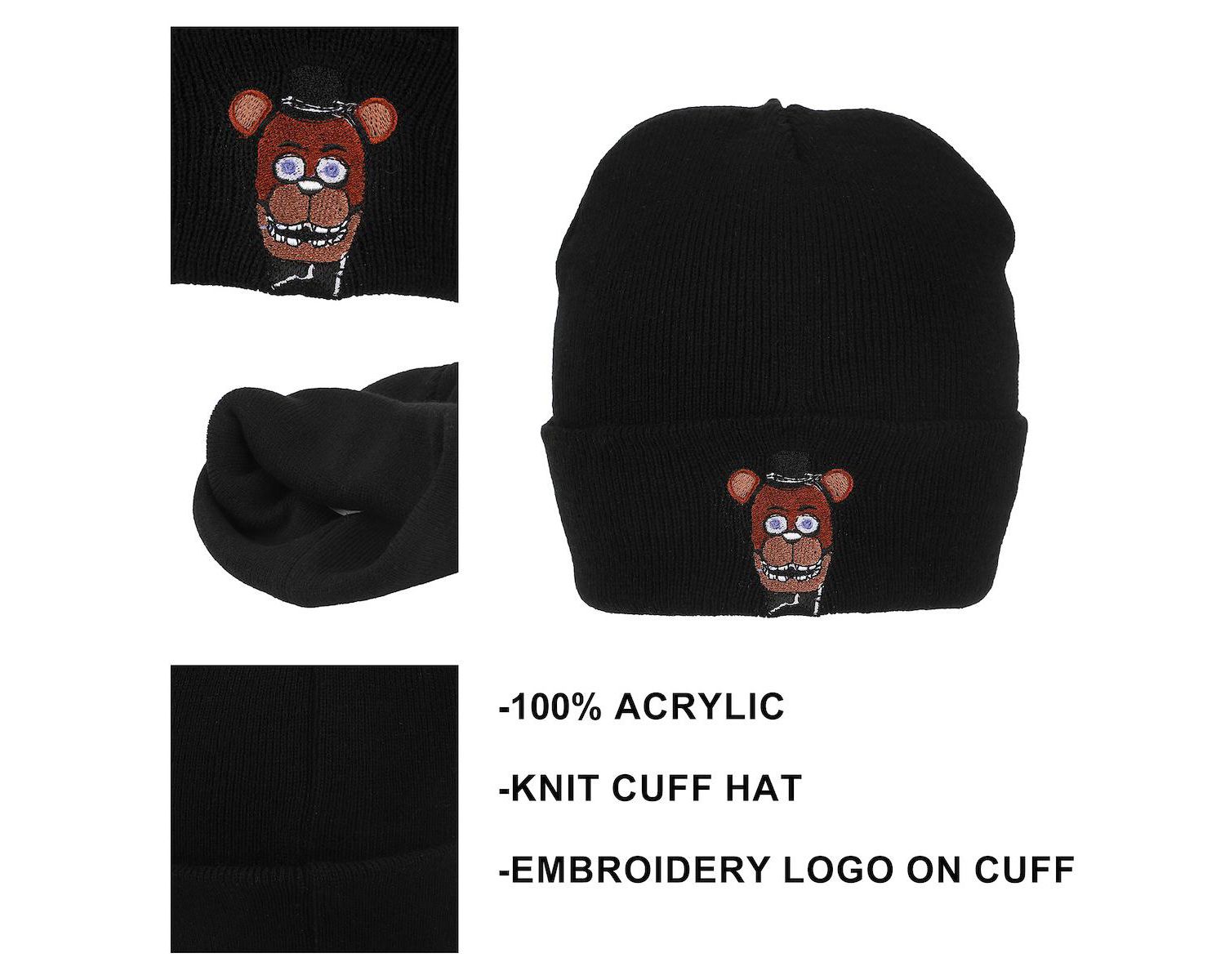 Men's Freddy Embroidery On Acrylic Knit Standard Cuff Beanie