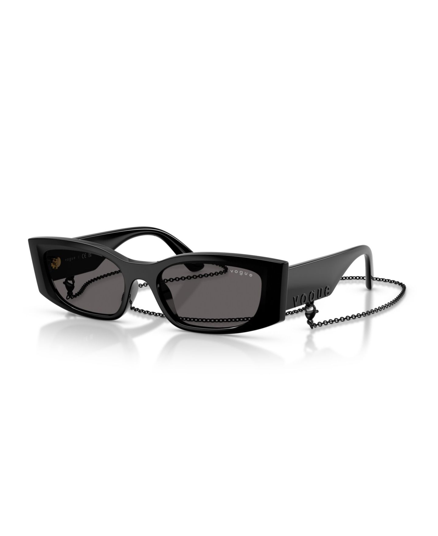 Женские солнцезащитные очки Vogue Eyewear Rectangle Sunglasses, VO5655SU, цвет: Чёрный — фото 13