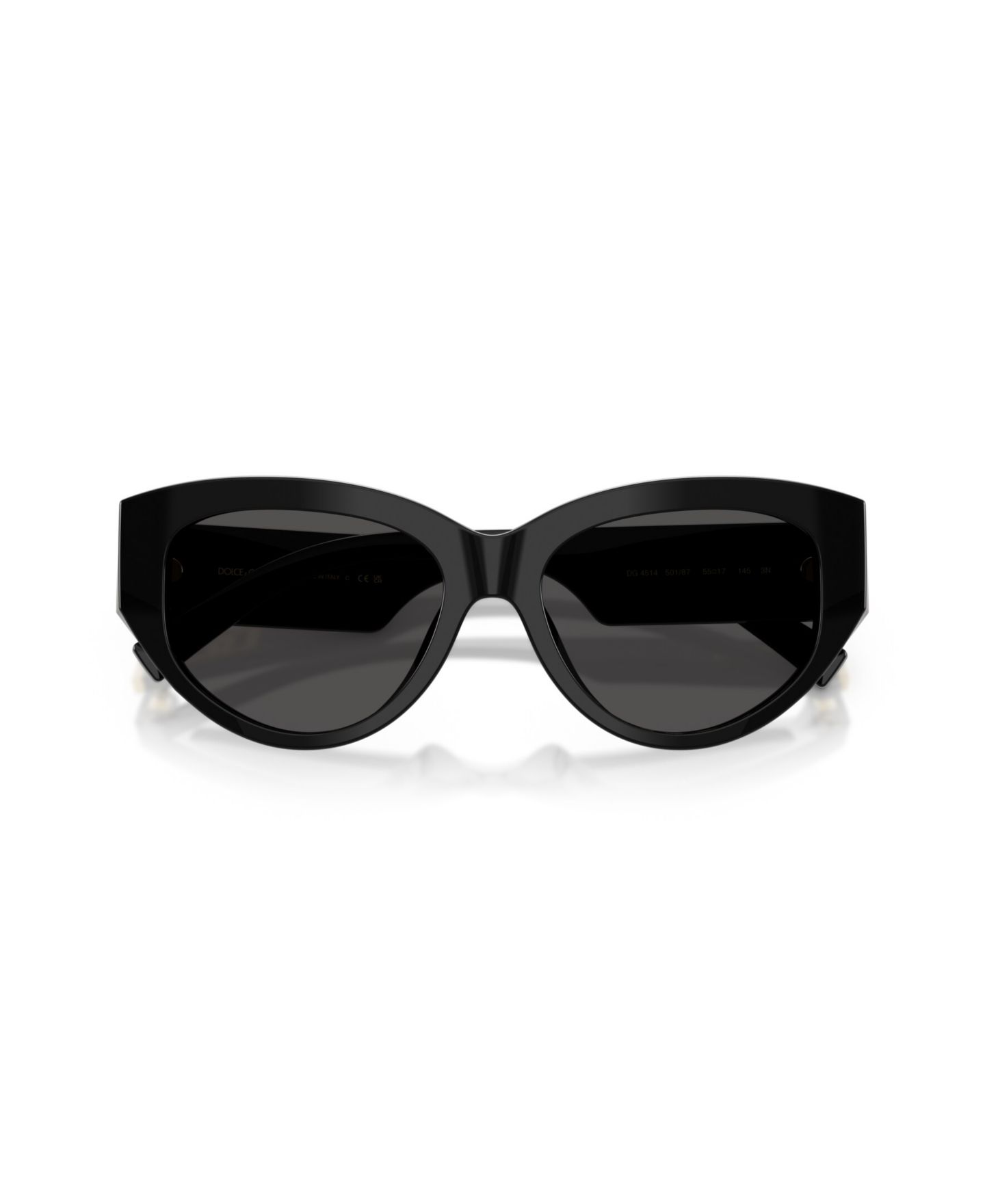 Женские солнцезащитные очки Dolce&Gabbana Cat Eye Sunglasses, DG4514, цвет: Чёрный — фото 5