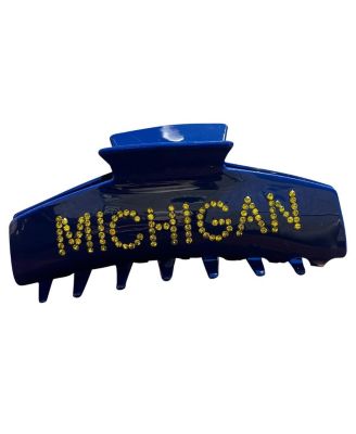 Navy Michigan Wolverines Rhinestone Claw Hair Clip