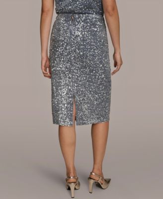 Women's Sequin Pencil Midi Skirt