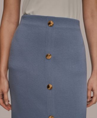 Women's Straight Knit Pull-On Midi Skirt