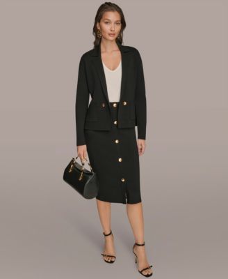 Women's One-Button Sweater Blazer