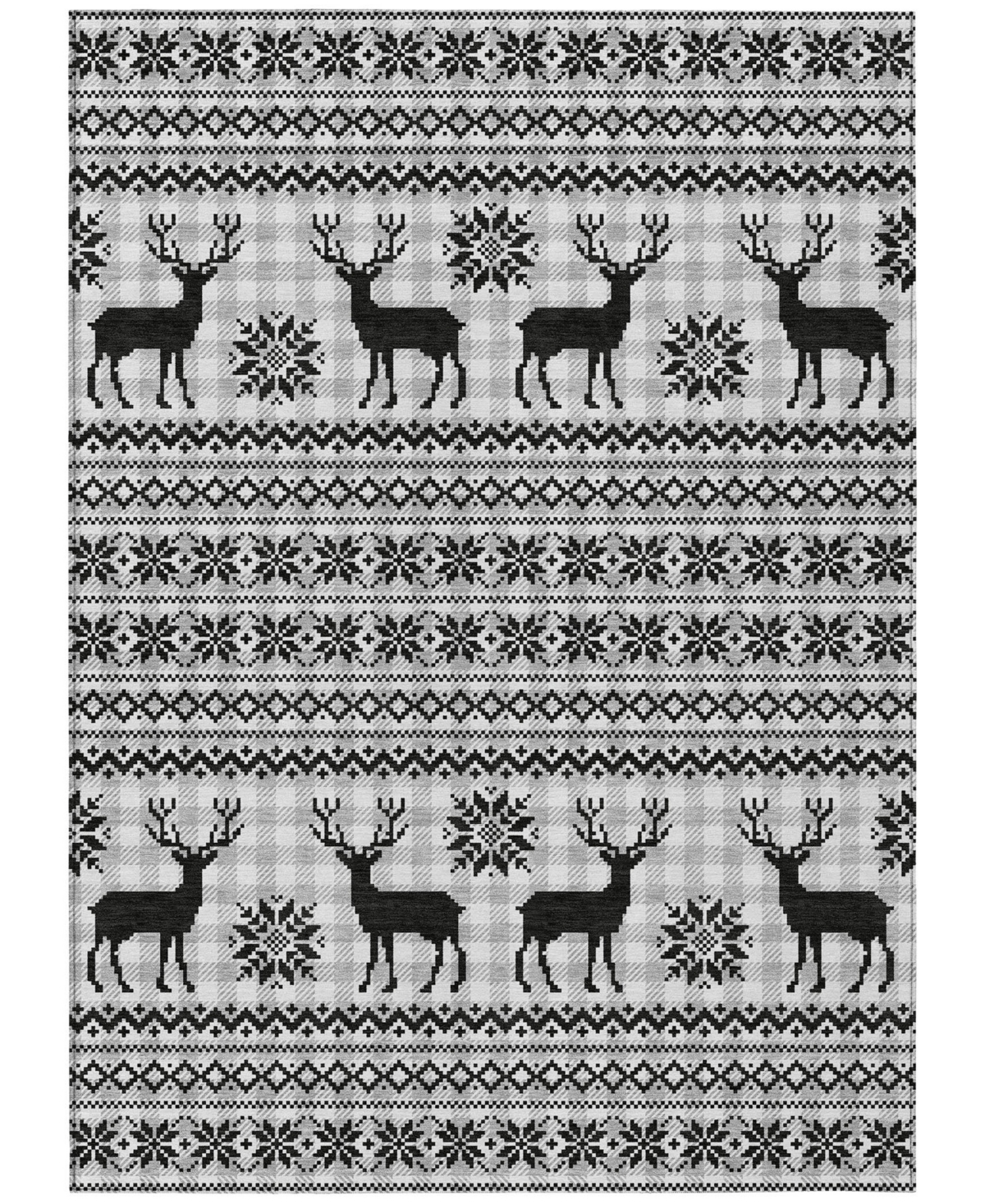 Addison Holiday Washable Indoor/outdoor Acn1820 2'6"x3'10" Area Rug In Gray
