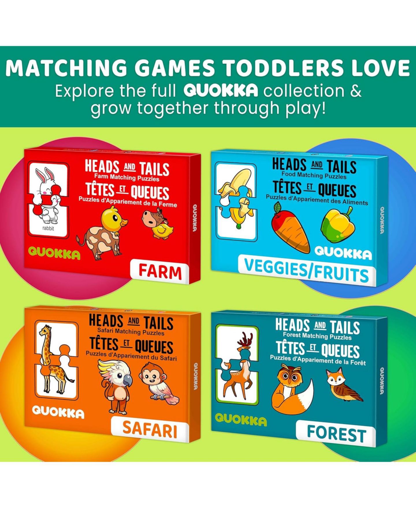 Детские игрушки Quokka Self-Correcting Memory Matching Animal Puzzle, 16 Pairs, Ages 2+, цвет: Farm — фото 6