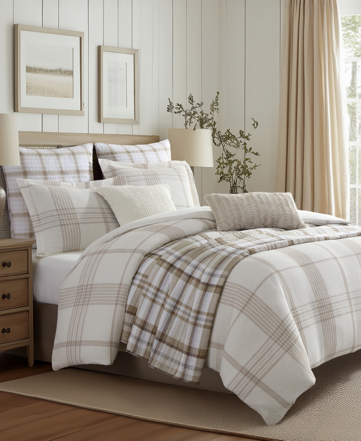 Levtex Home Waffle Plaid 3-pc. Comforter Set, Full/queen In Brown