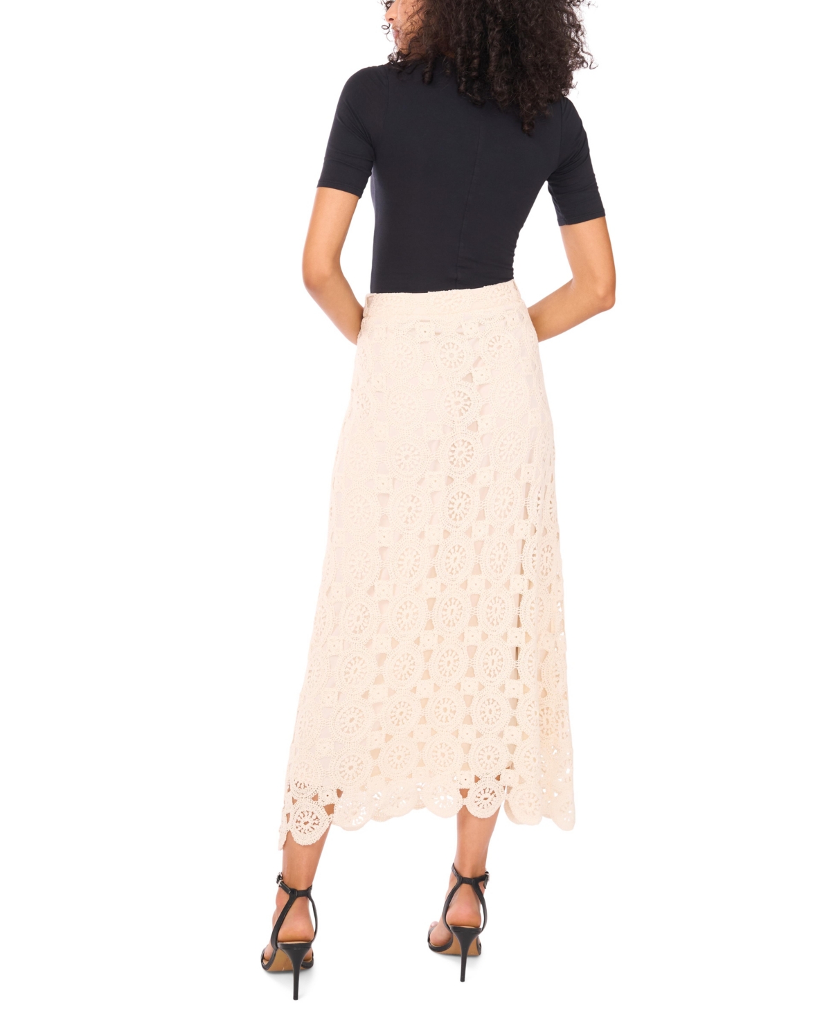 Vince Camuto Crochet Cotton Blend Maxi Skirt In Multi