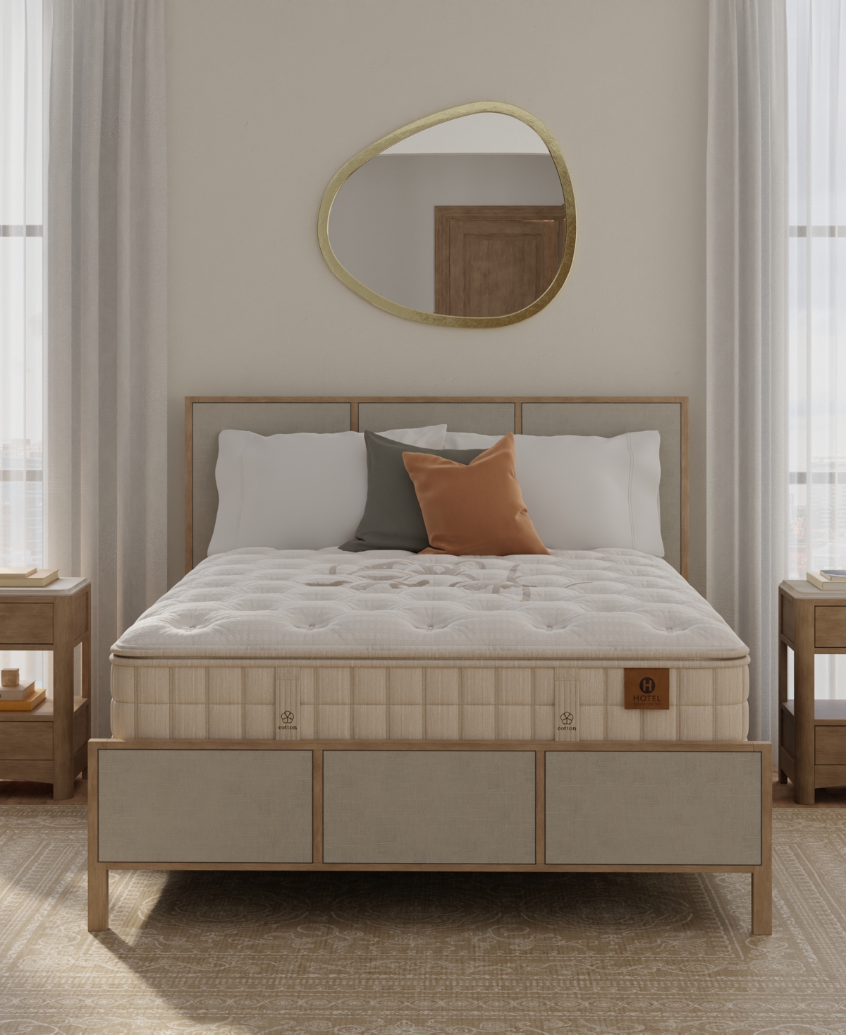 Hotel Natural Collection By King Koil Lotus 16" Trim Line Firm Mattress, Twin, Exclusively At Macy's In White