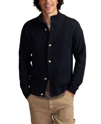 Men's Button Down Mock Neck Cardigan