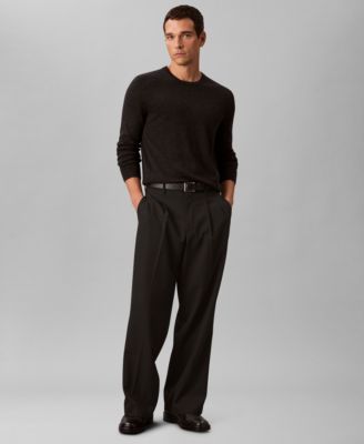 Men's Merino Wool Blend Crewneck Sweater