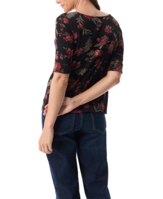 Women's Alanis Printed Cuffed-Sleeve T-Shirt