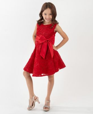Rare Editions - Girls 2T-6X Soutache Hi-Low Sleeveless Dress