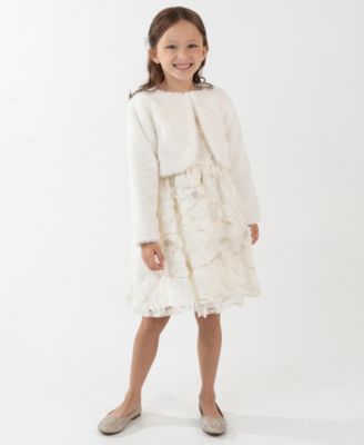 Rare Editions - Girls 2T-6X 2-Piece Bolero and Round Neck Dress Set