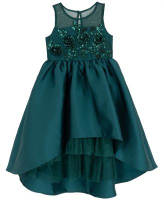 Girls' 2T-6X Sequin Applique Illusion Dress