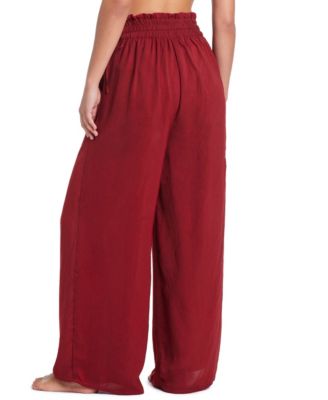 Hammered Wide Leg Cover-Up Pants