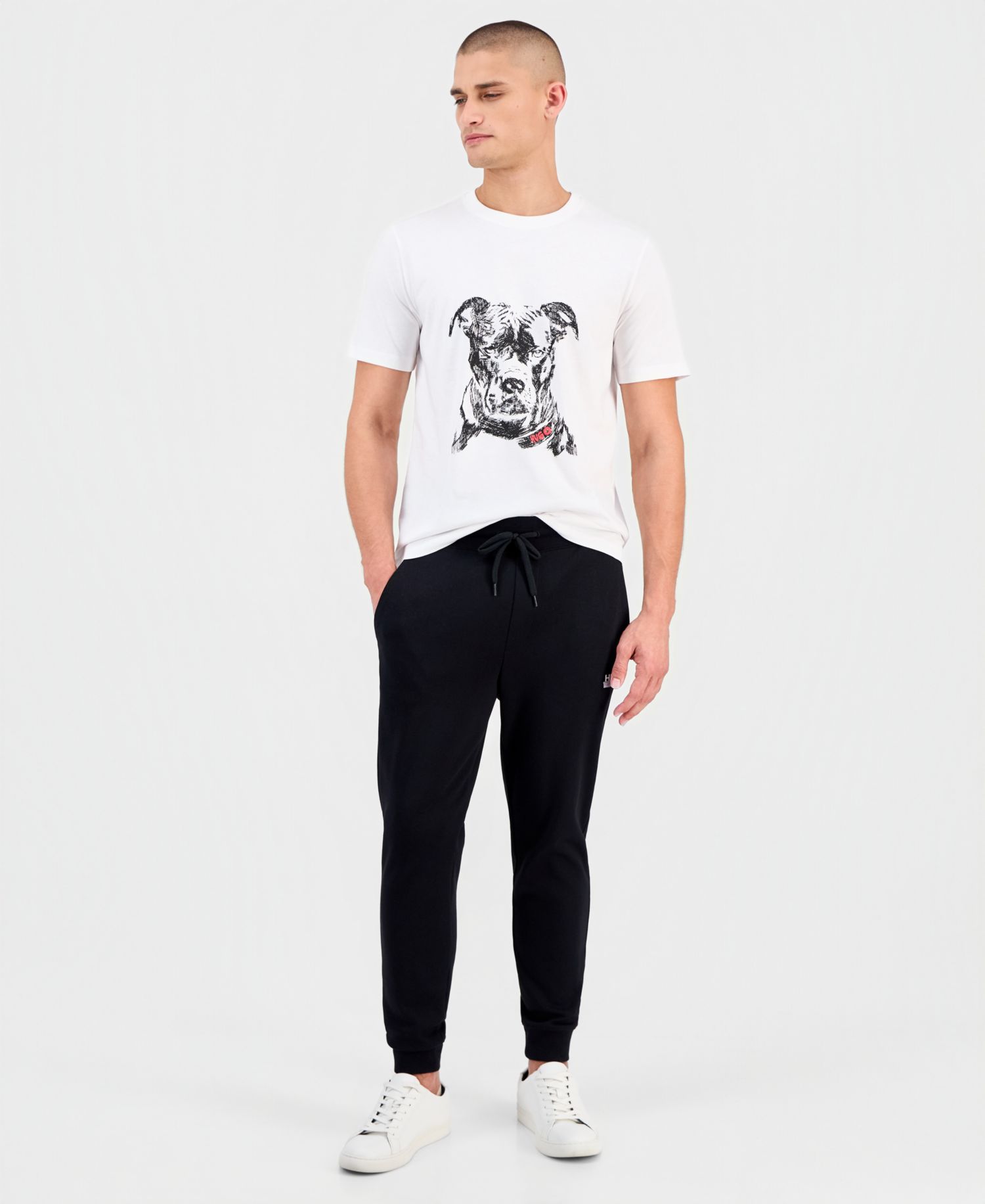 Men's Dubrox Short-Sleeve Dog Graphic Crewneck T-Shirt