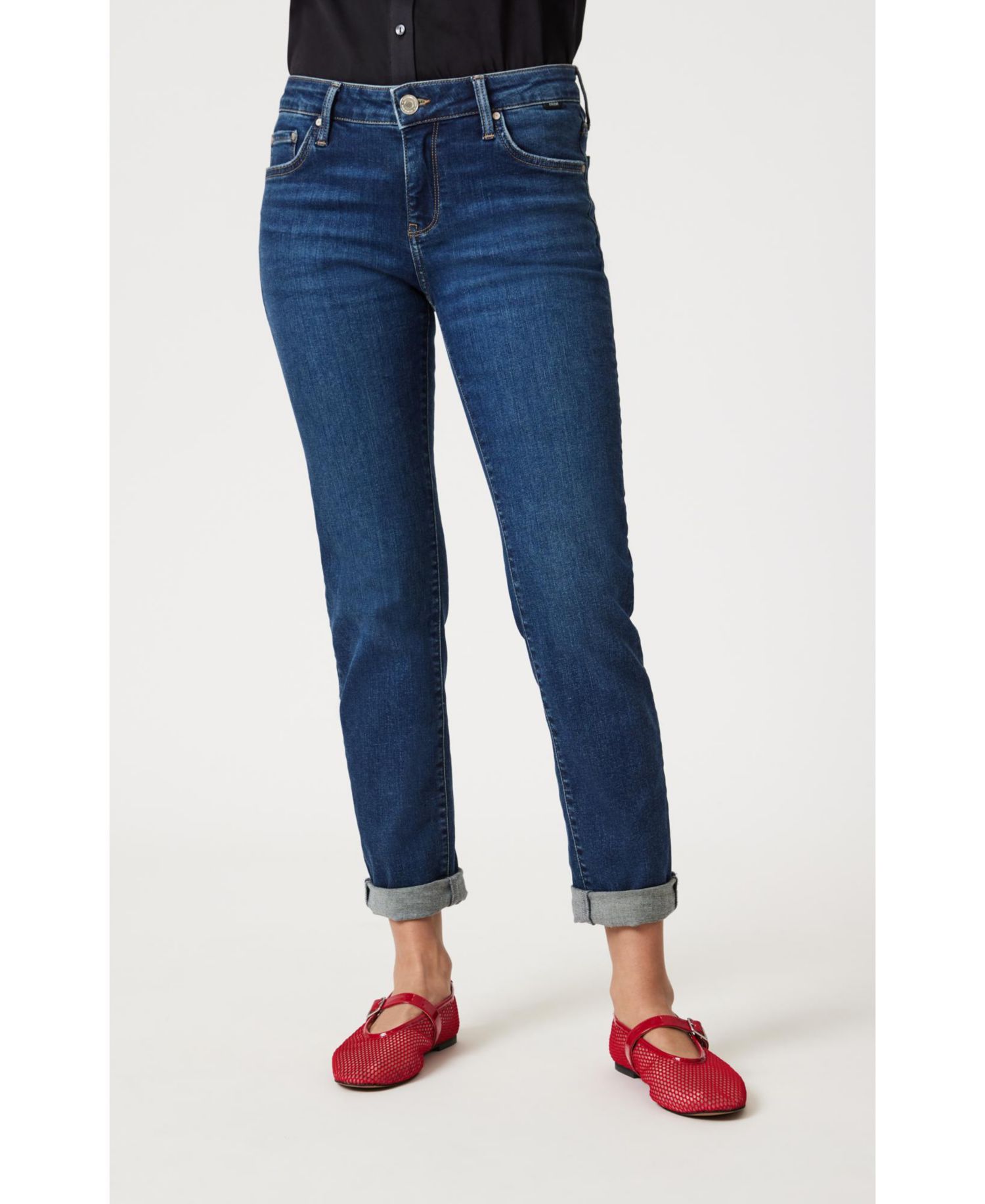 Women's Mavi Emma Slim Boyfriend In Deep Brushed Tribeca