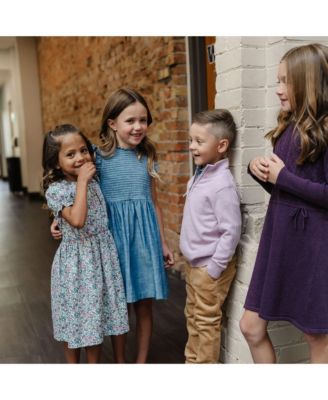 Boys Organic Long Sleeve Fine Gauge Half Zip Pullover Sweater