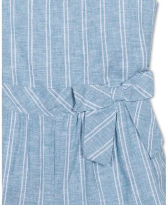 Girls' Linen Ruffle Collar Pull-On Romper, Kids