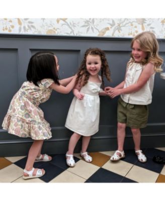 Big Girls Sleeveless Bow Front Linen Sundress