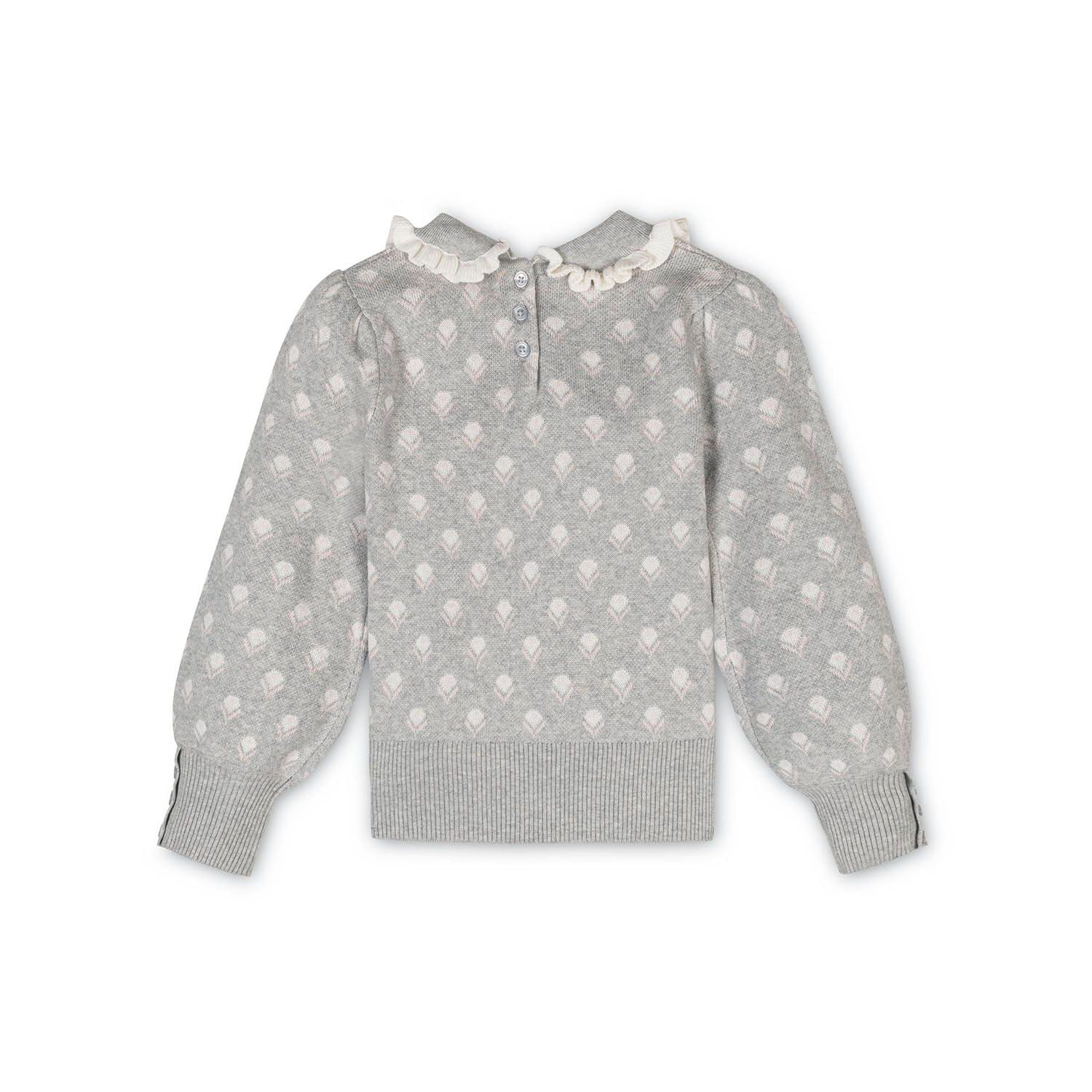 Hope and Henry Little and Big Girls' Organic Long Sleeve Peter Pan Collar Sweater