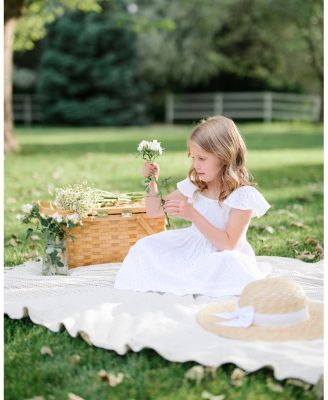 Toddler Girls Flutter Sleeve Eyelet Dress