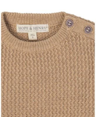 Little and Big Boys' Organic Long Sleeve Crewneck Sweater with Buttons