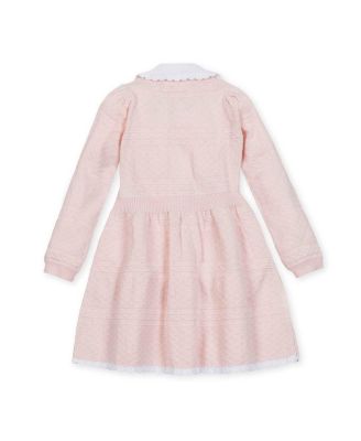 Little and Big Girls' Organic Peter Pan Collar Button Front Sweater Dress