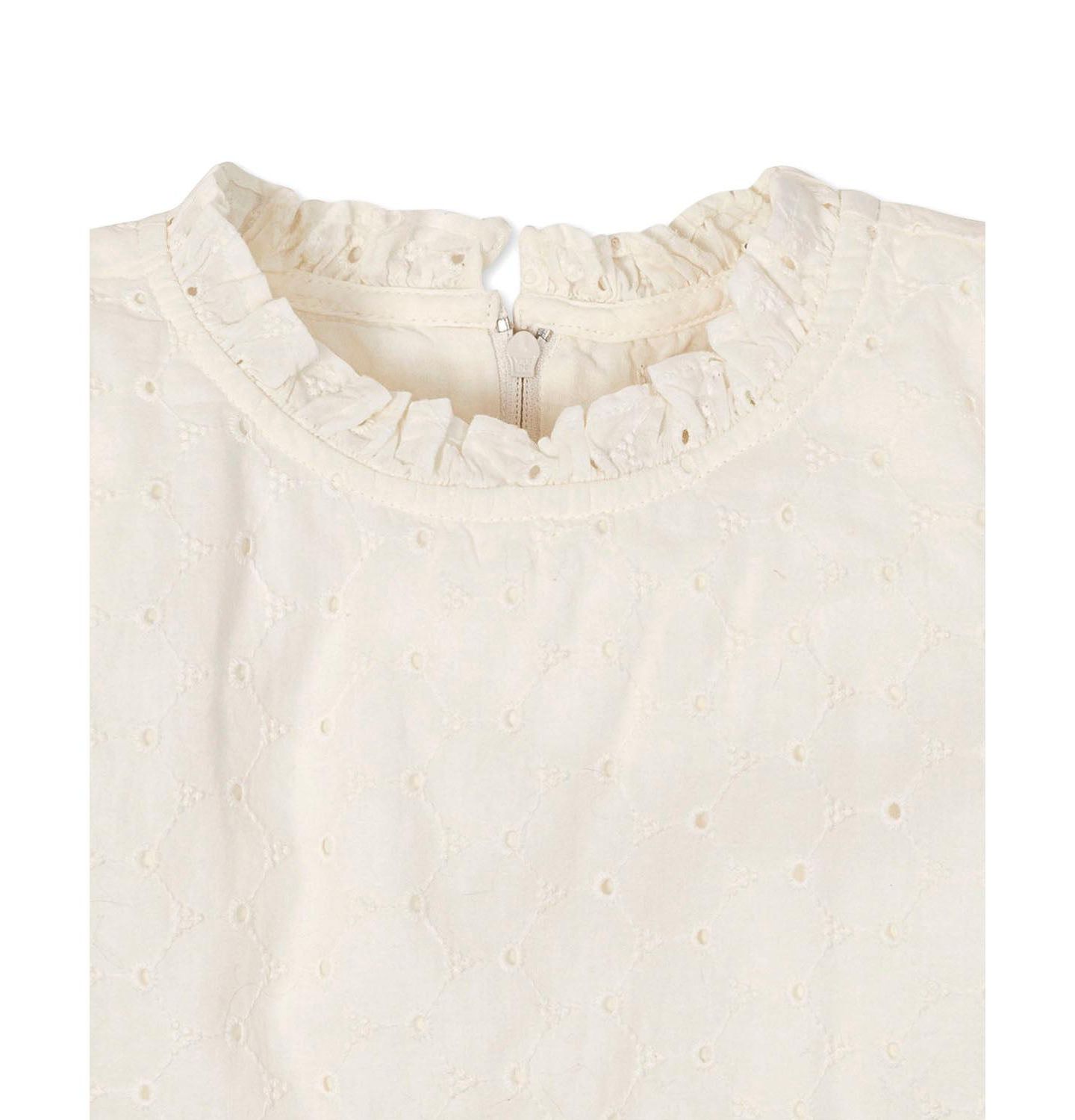 Платье Hope & Henry Organic Flutter Sleeve Tiered Eyelet Dress для девочек-малышей, цвет: Слоновая кость — фото 4