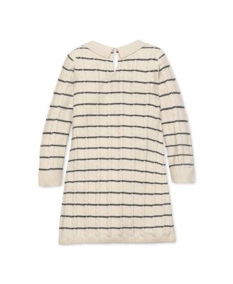 Little and Big Girls' Organic Long Sleeve Peter Pan Collar Sweater Dress