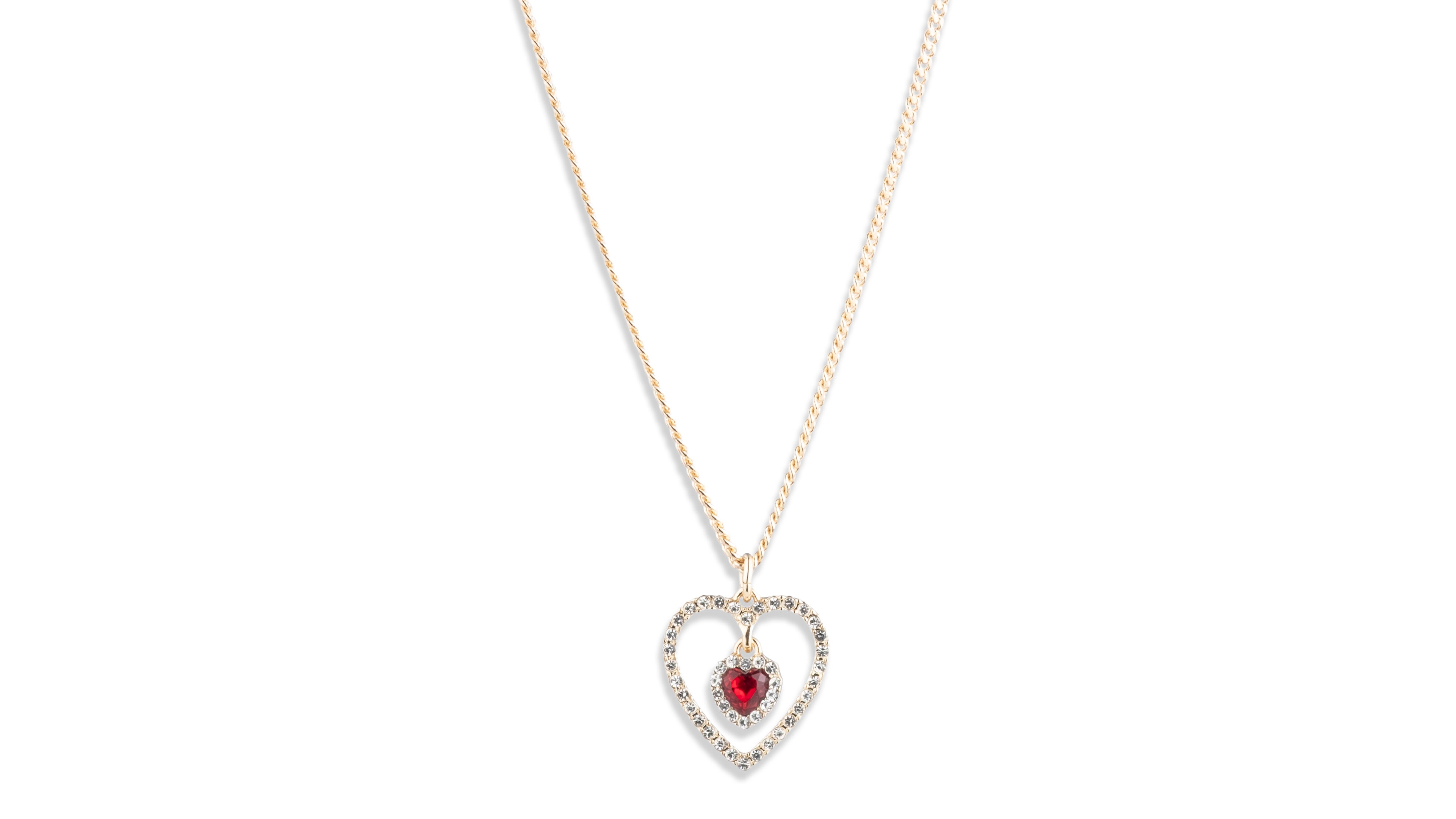 Givenchy Glass Stone Gold-Tone Siam Heart Pendant Necklace