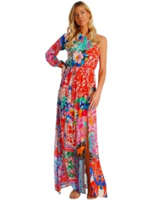 Women's Maxi One Shoulder Floral Dress