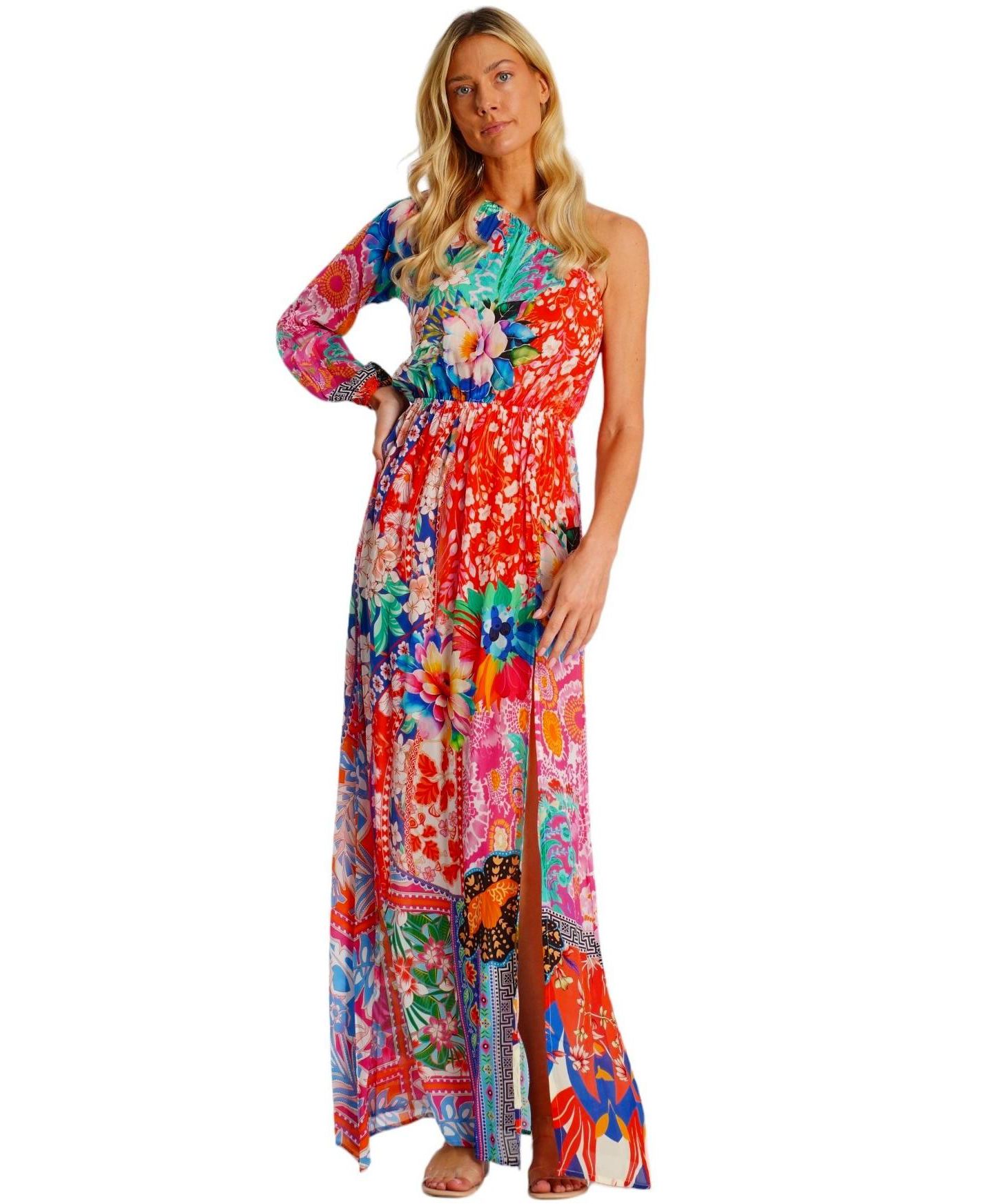 Женское платье La Moda Clothing Maxi One Shoulder Floral — фото 4