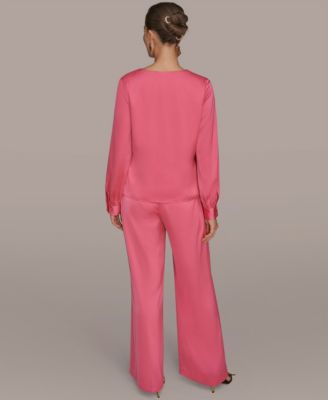 Women's Faux Wrap Long Sleeve Top