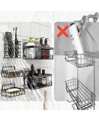 Stainless Steel Self-Draining Heavy-Duty Shower Caddy 5-Pack