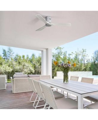 52-inch Modern Sliver 3 Solid Wood Blade 6-speed Remote Control and Forward Reverse Rotation Function Ceiling Fan