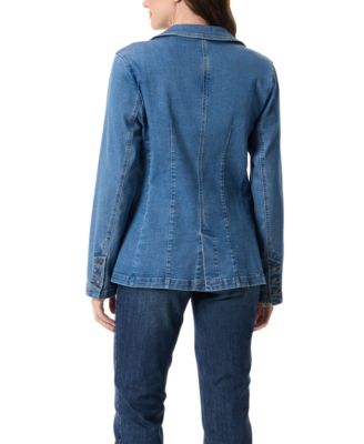 Women's Denim One-Button Blazer