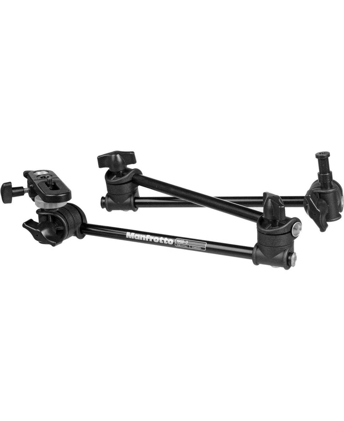 MAN-196B-3 3-Section Single Articulated Arm with Camera Bracket - 143BKT, Black
