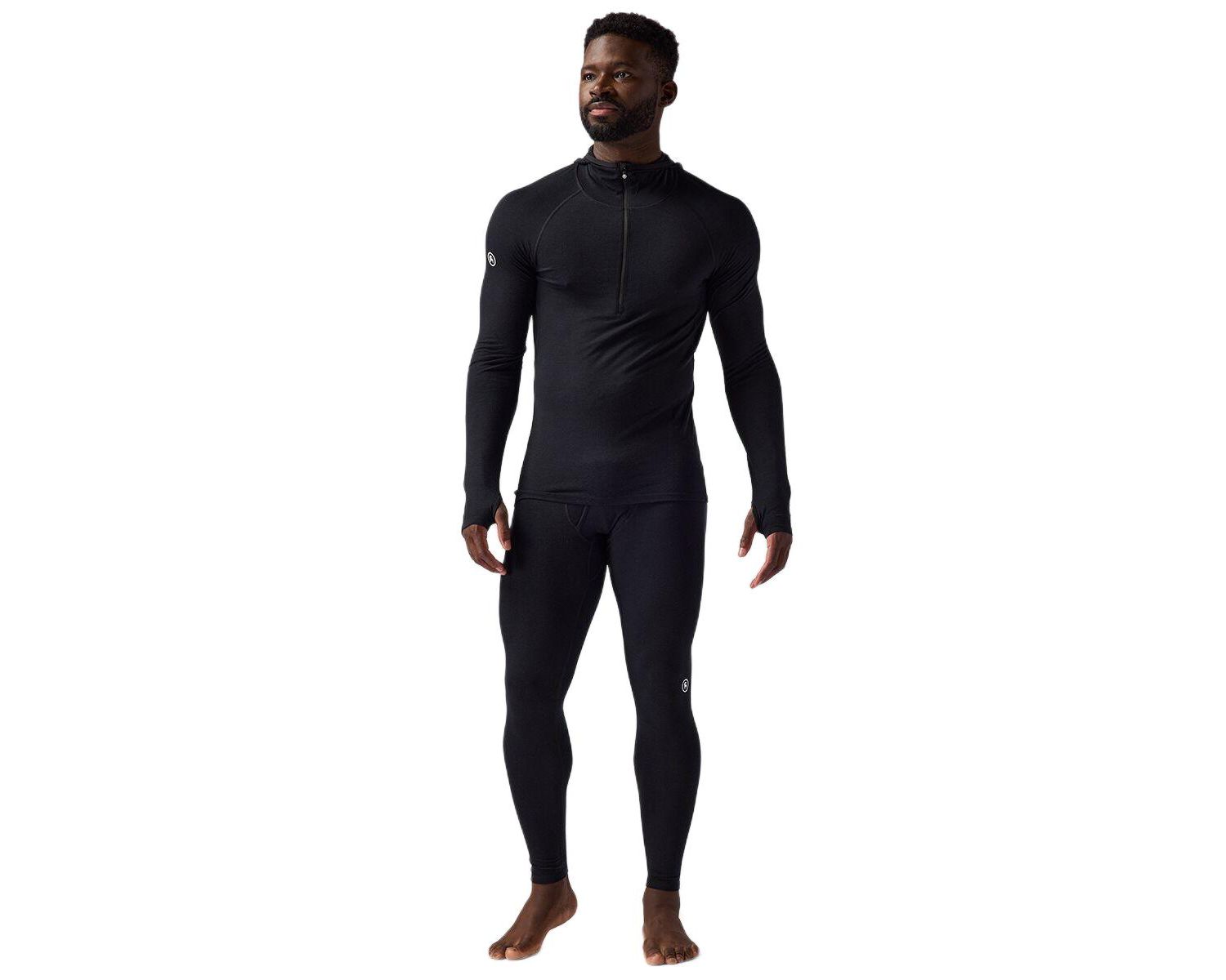 Men's Cedars RWS Merino Lt-Wt Baselayer 1/2-Zip Scuba Top Lightweight Long Underwear Tops
